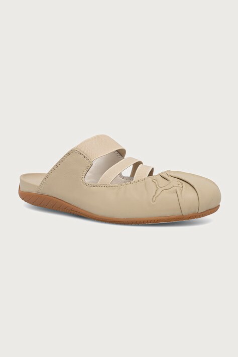 Puma Σαγιονάρες δερμάτινες Speedcat Mule μπεζ 409618