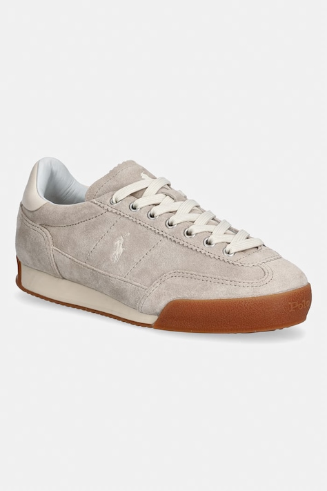 Polo Ralph Lauren SUEDE-HETHER PP-SK-LTL sneakersy na płaskim obcasie damskie skórzane beżowe 804P18219001