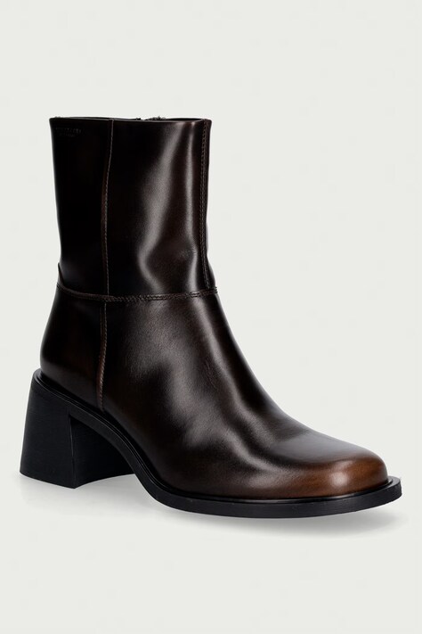 Vagabond Shoemakers Боти с дебел ток дамски от кожа VEGA кафяви 6251-018-33