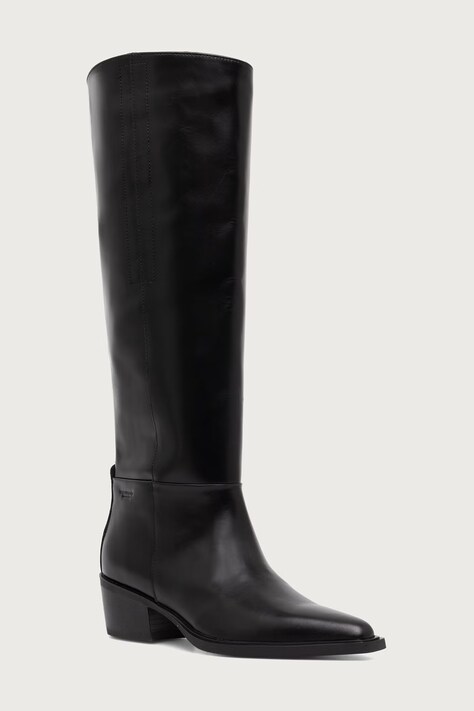 Vagabond Shoemakers Ботуши под коляното с нисък ток дамски от кожа KELSEY черни 6210-201-20