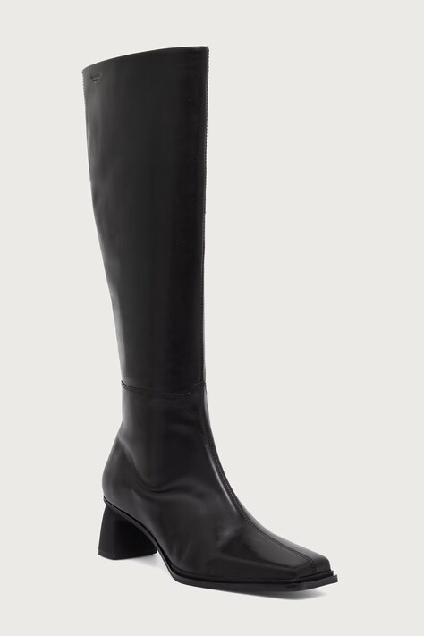 Vagabond Shoemakers Ботуши под коляното с висок ток дамски от кожа ELVINA черни 6258-001-20
