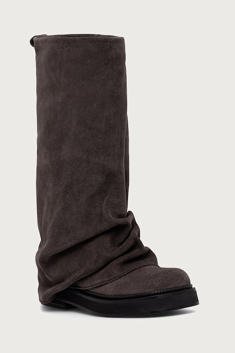 The Attico Robin stivali da donna in scamoscio grigi 246WSH00798LBT007AA