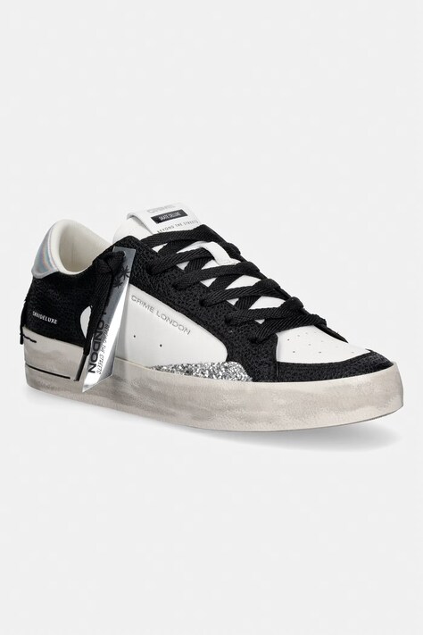 Crime London SK8 DELUXE sneakersy damskie skórzane czarne 22100WA9