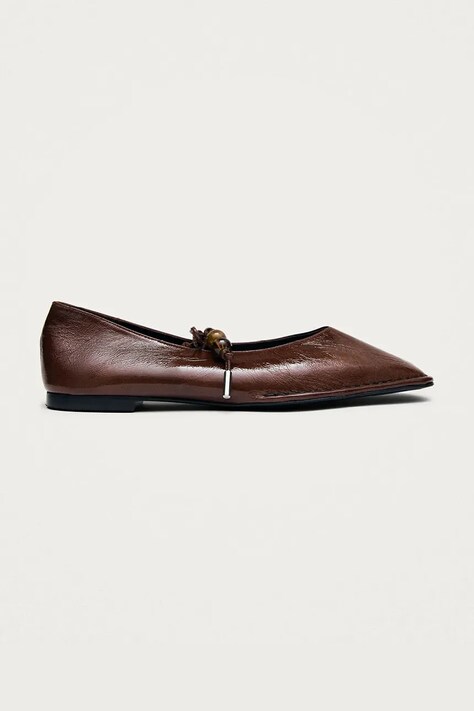 Alohas baleriny skórzane Sway brązowe S101428-01