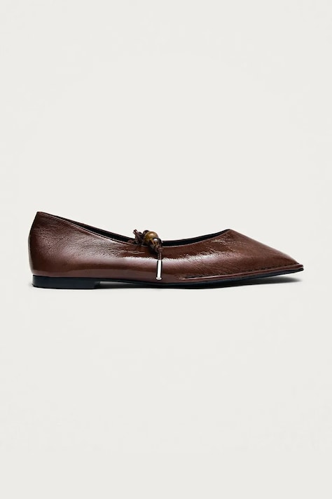 Alohas baleriny skórzane Sway brązowe S101428-01