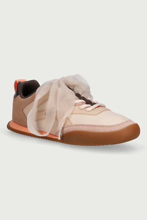 Calvin Klein LOW PRO RUN LU SUE JELLY LACES sneakersy damskie beżowe HW0HW03247