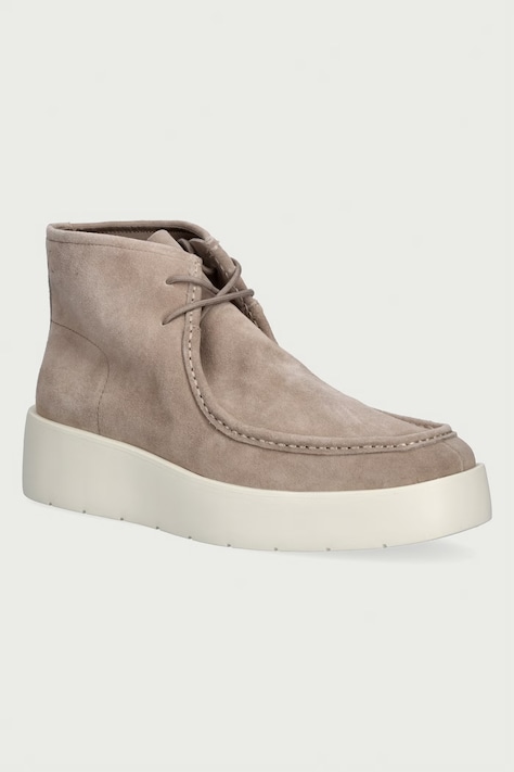 Calvin Klein Čizme za muškarce od brušene kože FLATF LACE UP APR CUT BOOT bež HW0HW03273