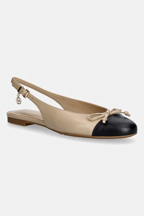 MICHAEL Michael Kors балеринки от кожа Piper Sling Ballet бежови 40T6PIFP1L.156