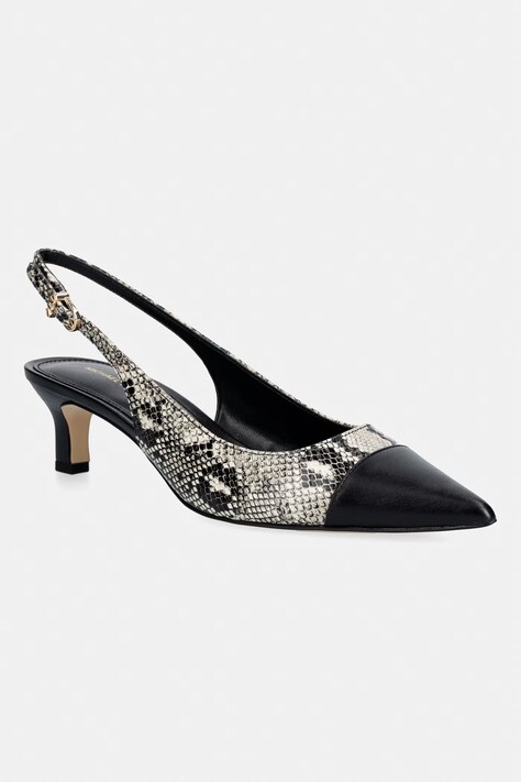 MICHAEL Michael Kors обувки с ток от кожа Amara Toe Cap Sling Pump черни 40T6AMMP1E.270