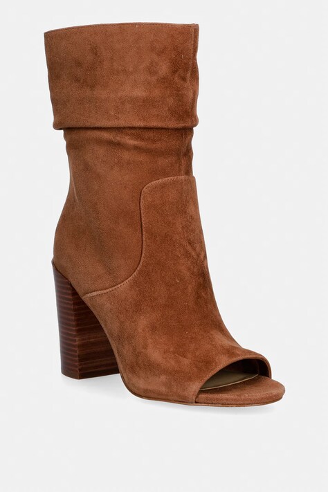 MICHAEL Michael Kors μποτάκια Γυναικεία σουέτ Shayna Heeled Bootie καφέ 40T6SYHE5S.230