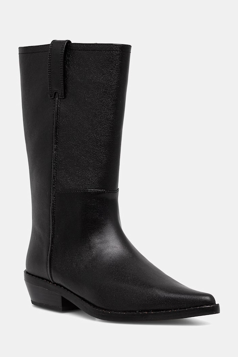 MICHAEL Michael Kors botine pentru femei din piele Farren Flat Boot negre 40T6FRMB5L.001