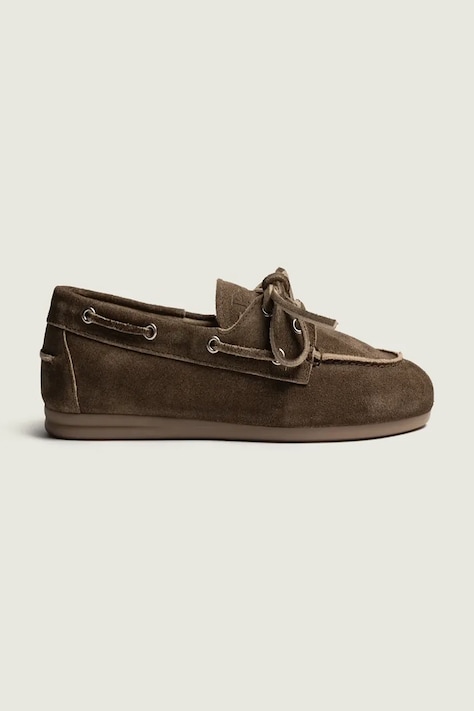 Posa loafers γυναικεία σουέτ Boat Loafer καφέ PW27.201