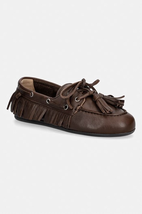 Posa mokasyny damskie zamszowe Boat Loafer Native Tassel brązowe PW263.200