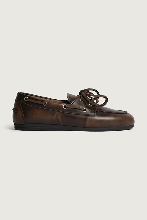 Posa mokasini ženski semišasti Boat Loafer rjavi PW257.2021