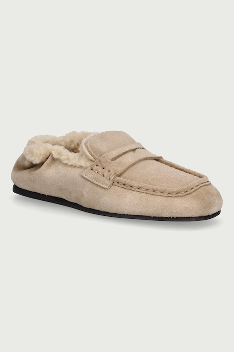 Posa Μοκασίνια Γυναικεία σουέτ Penny Loafer μπεζ PW246.103