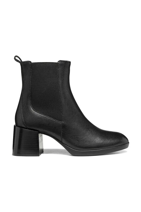 Geox Gležnarski čevlji ženski usnjeni D WALK PLEASURE 55T črni D680VB000LMC9999