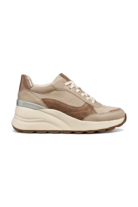 Geox D SPHERICA EC13 sneakers dámske kožené béžové na platforme D65WAB02285C5288