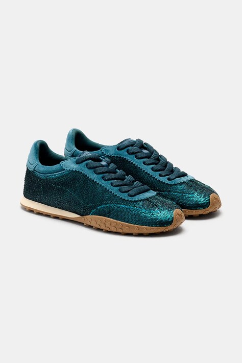 Hoff BRIDGE SEQUINS TEAL sneakersy damskie zamszowe turkusowe 22661012