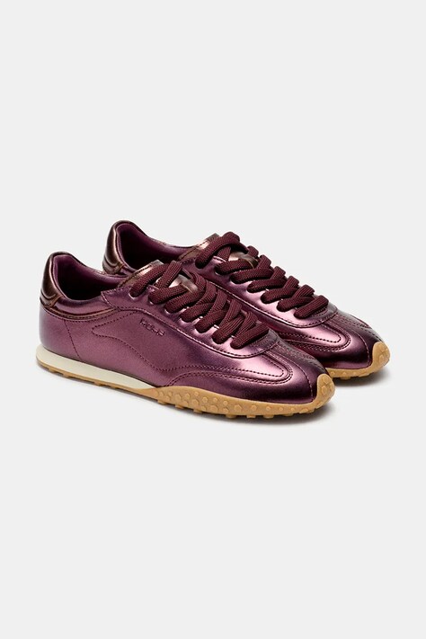 Hoff BRIDGE METALLICS BURGUNDY sneakersy damskie skórzane bordowe 22561015