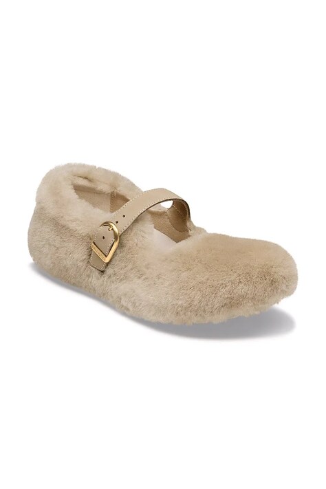 Birkenstock балетки шкіряні Santa Clarita Shearling — фото 2