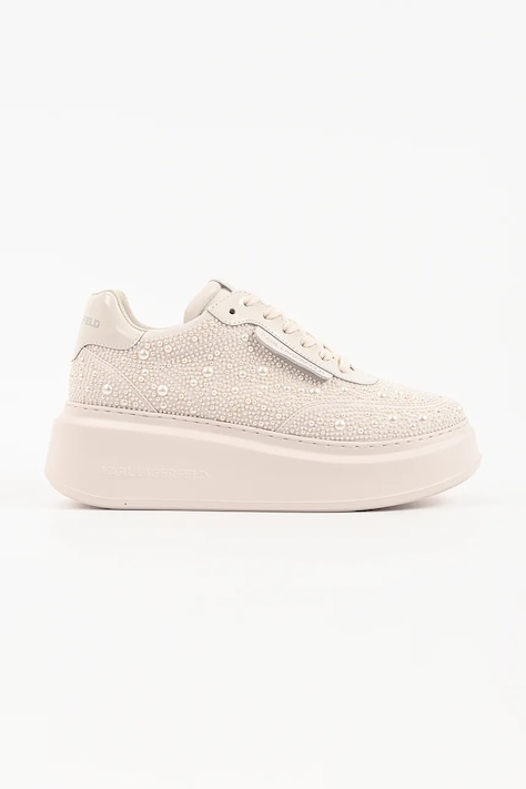 Karl Lagerfeld Anakapri sneakersy damskie beżowe na platformie KL63523