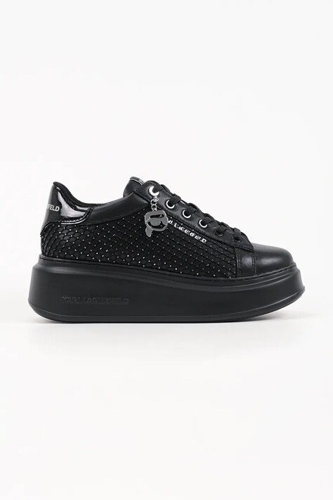 Karl Lagerfeld Anakapri sneakersy damskie skórzane czarne KL63577N