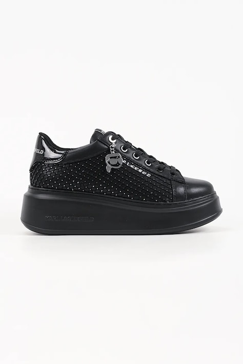 Karl Lagerfeld Anakapri sneakersy damskie skórzane czarne KL63577N