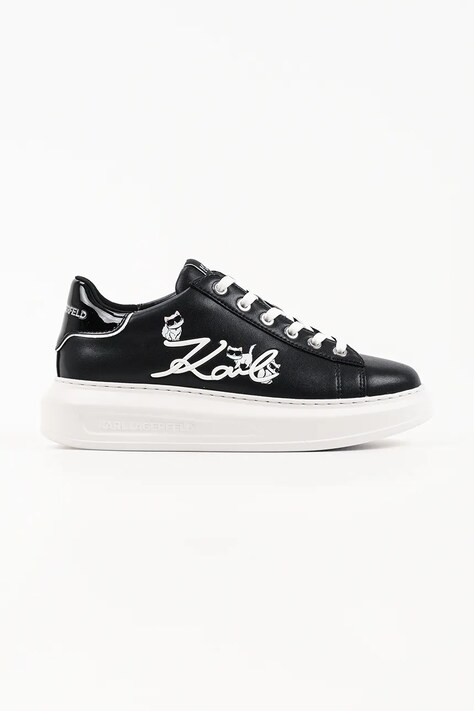 Karl Lagerfeld Kapri sneakersy damskie skórzane czarne KL62510C