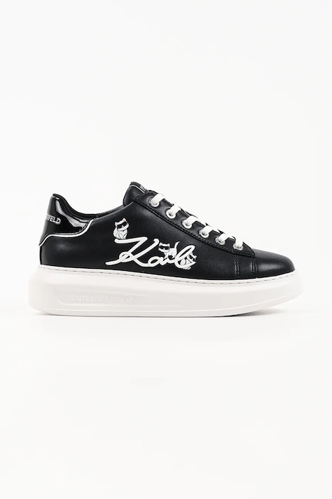Karl Lagerfeld Kapri sneakersy damskie skórzane czarne KL62510C