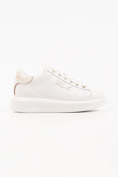 Karl Lagerfeld Kapri sneakersy damskie skórzane białe KL62518P