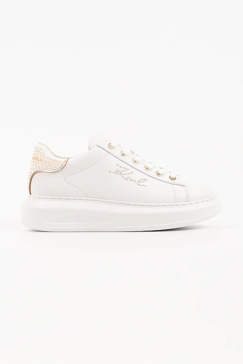 Karl Lagerfeld Kapri sneakersy damskie skórzane białe KL62518P