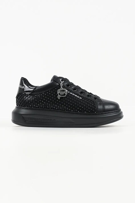 Karl Lagerfeld Kapri sneakersy damskie skórzane czarne KL62577N