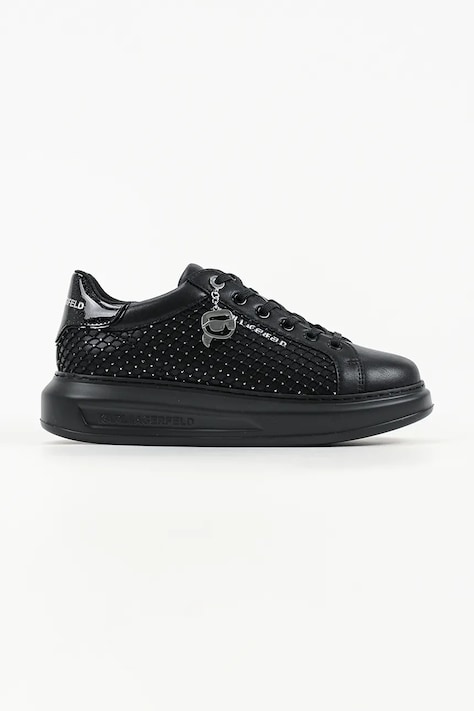 Karl Lagerfeld Kapri sneakersy damskie skórzane czarne KL62577N