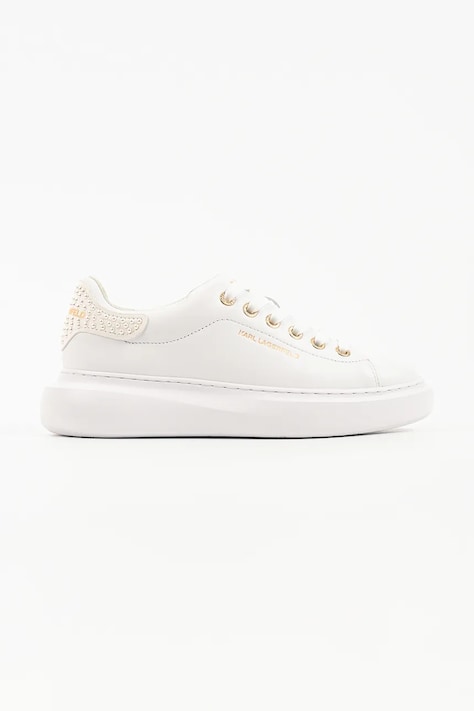 Karl Lagerfeld Kore sneakersy damskie skórzane białe KL66526P