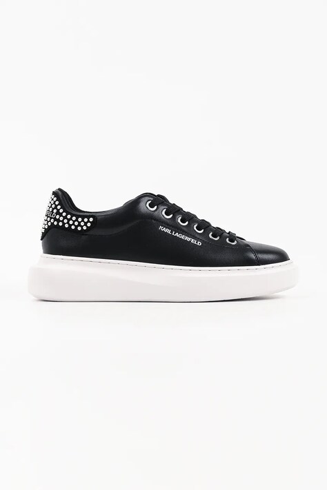 Karl Lagerfeld Kore sneakersy damskie skórzane czarne KL66526P
