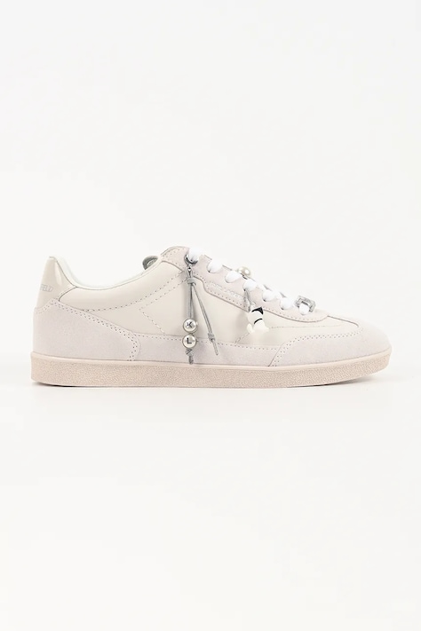 Karl Lagerfeld Kandidate sneakersy damskie skórzane beżowe KL63821