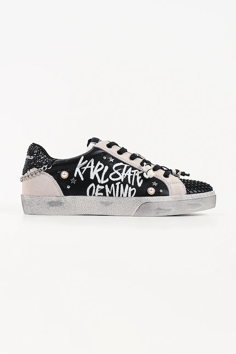 Karl Lagerfeld Skool sneakersy damskie skórzane czarne KL60116S