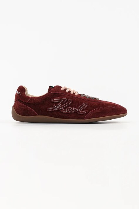 Karl Lagerfeld Altia sneakersy damskie zamszowe bordowe KL66122