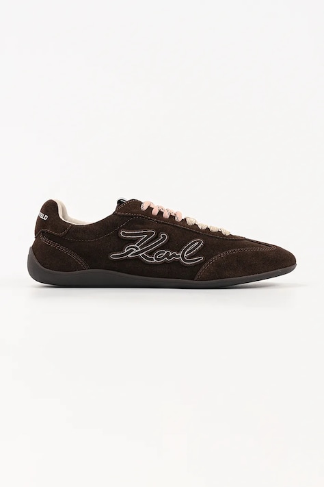 Karl Lagerfeld Altia sneakersy damskie zamszowe brązowe KL66122