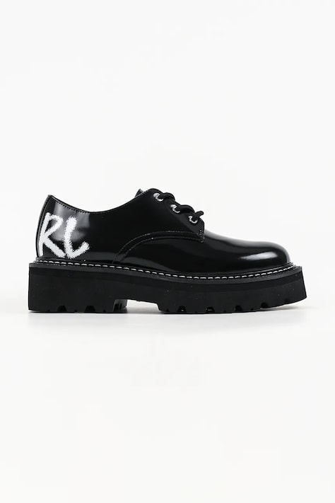 Karl Lagerfeld półbuty damskie skórzane Kyla czarne KL43426