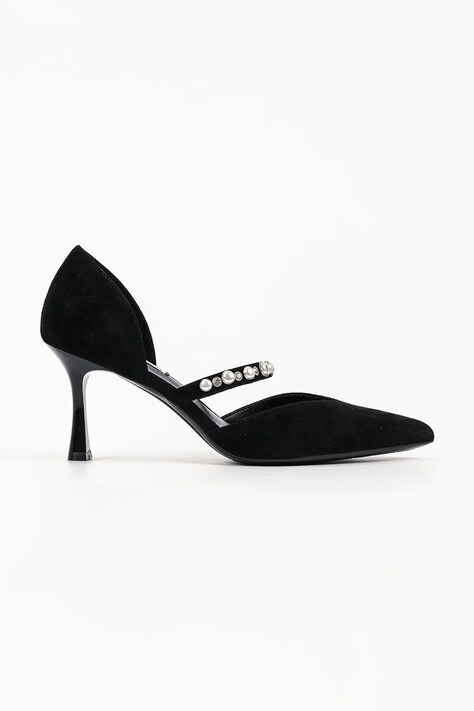 Karl Lagerfeld szpilki skórzane Sienna czarne KL32705A
