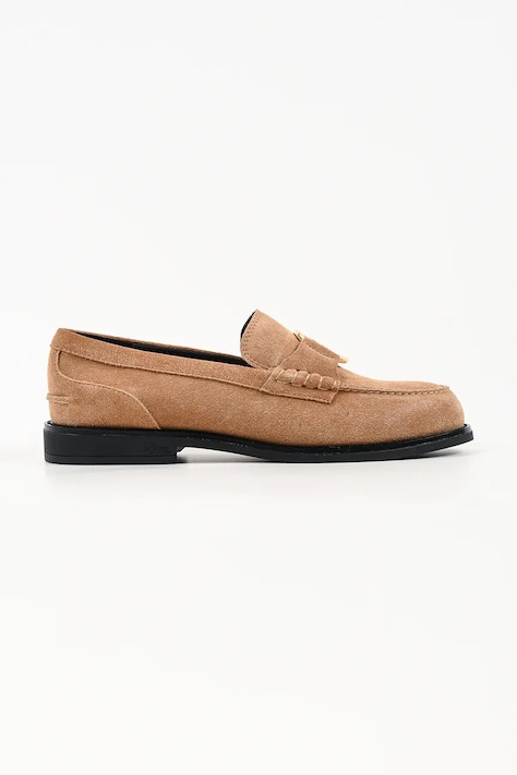 Karl Lagerfeld loafersy damskie zamszowe Mia beżowe KL42127