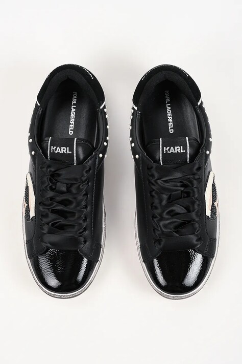 Karl Lagerfeld Skool кросівки жіночі шкіряні — AW26-OBDZGW, чорний — фото 4
