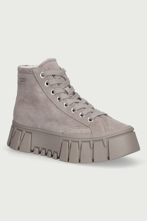 Tommy Jeans TJW PLATFORM SNEAKER MC WL sneakers dámske semišové sivé EN0EN03134