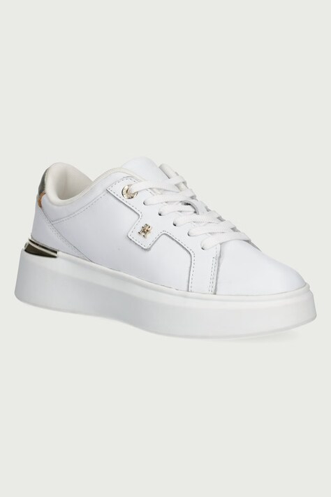 Tommy Hilfiger Tenisice za žene od kože TH PLATFORM CHIC SNEAKER bijele FW0FW09626