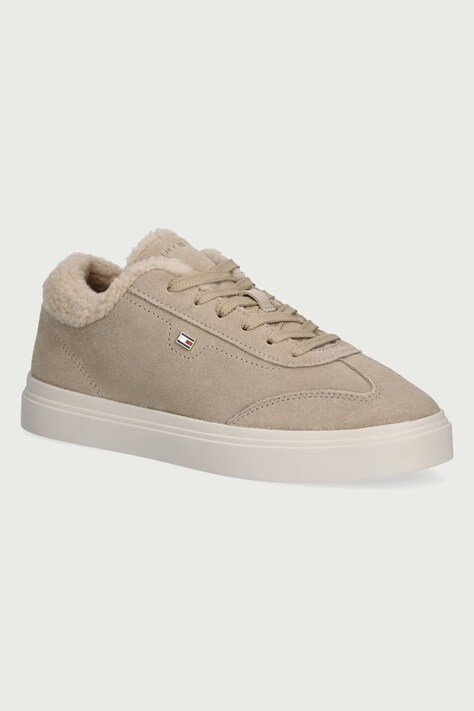 Tommy Hilfiger TH CHIC CUPSOLE Γυναικεία sneakers σουέτ μπεζ FW0FW09597