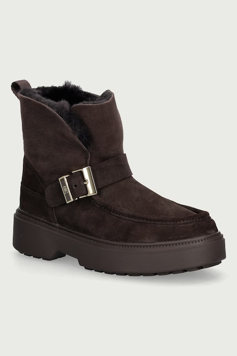 Tommy Hilfiger Botine pentru femei din piele întoarsă TH BUCKLE SHEARLING SNOW BOOT maro FW0FW09687