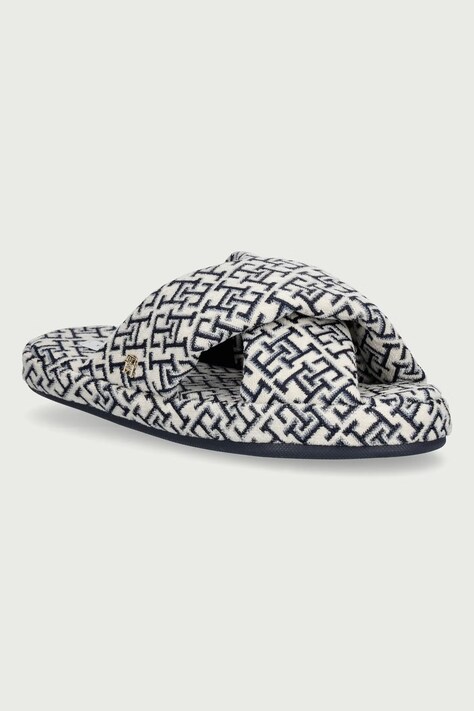 Tommy Hilfiger Παντόφλες Γυναικεία TH FEMININE HOUSE SHOES MONOGRAM σκούρες μπλε FW0FW09631