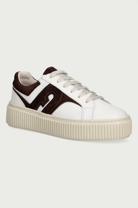 Furla Sky Lace-Up sneakers dámske kožené béžové na platforme YM55FKY BX3712 5289S
