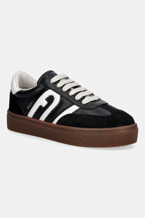 Furla Allegra Lace-Up sneakersy damskie skórzane czarne YM52ALG BX3525 P1900